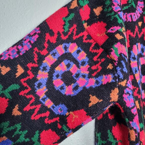 Farm Rio Cardigan Mixed Rainbow Wild Hearts Snakes Oversized Multicolor Size XL - Picture 6 of 11